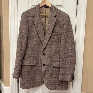 Vintage HARRIS TWEED Brown Tan Sport Coat Men’s 42R Traditional Country Tweed
